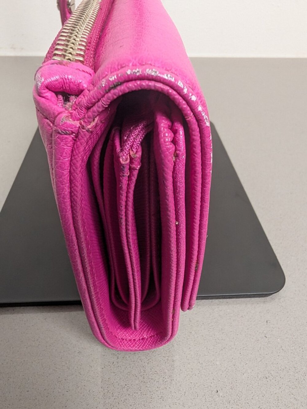 Pink Leather Fossil Trifold Wallet Womens - Picture 5 of 13